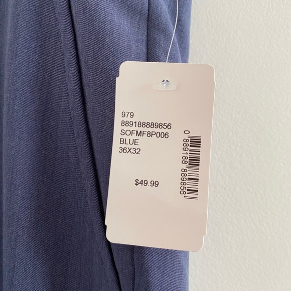 Saks Fifth Avenue Blue Men’s Flat Front Dress Pants Size 36x32 New With Tag - Picture 3 of 8